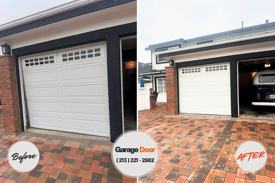 Before and after: garage door repair Lynnwood-Pricedale, PA